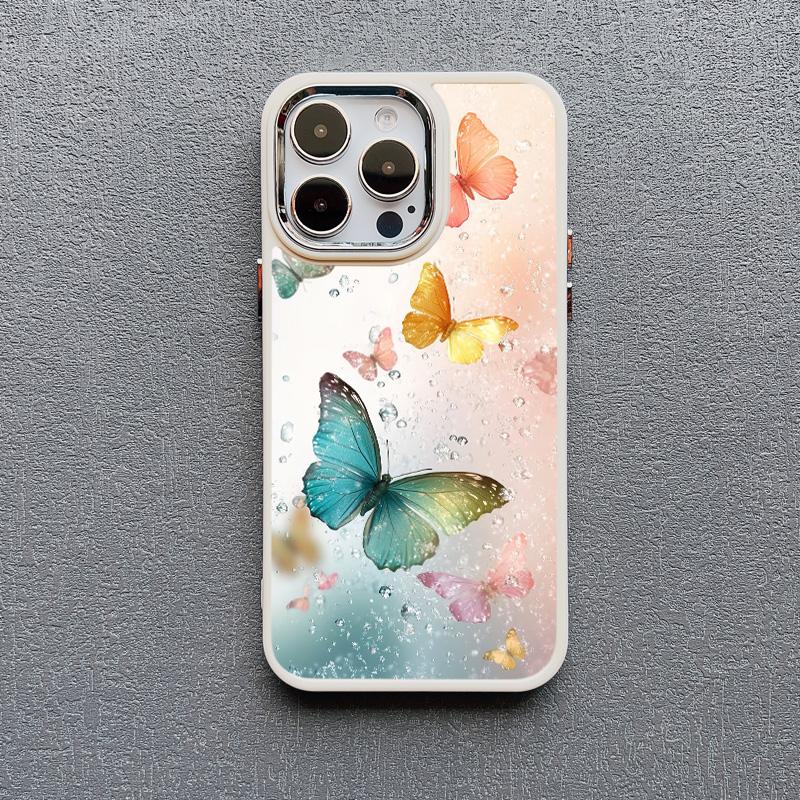 Разноцветный силиконовый чехол для телефона с бабочками для iPhone 14 15 16 Pro Max Plus 11 12 13 Pro Max X XS XR 7 8 Plus SE2 Задняя крышка