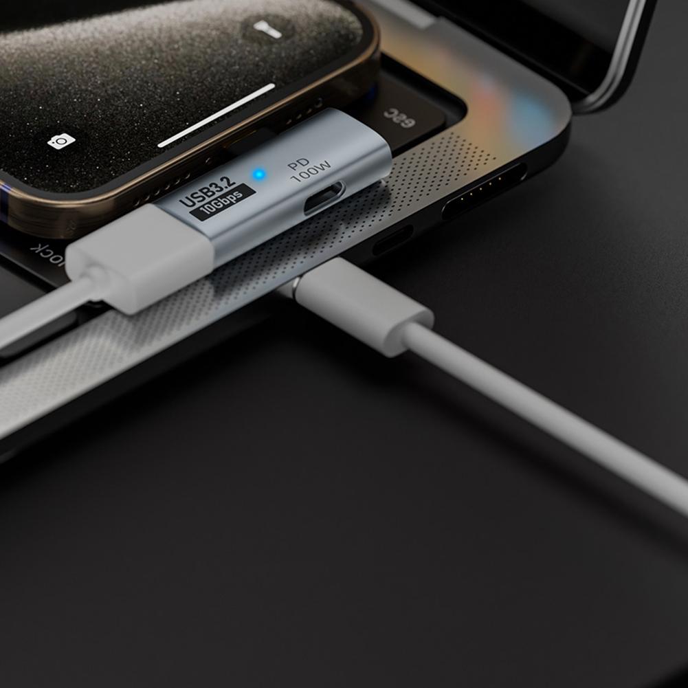 Адаптер 2-в-1 Type C - USB, портативный быстрозарядный мини-OTG-конвертер, конвертер передачи данных 10 Гбит/с для планшета iPhone 15
