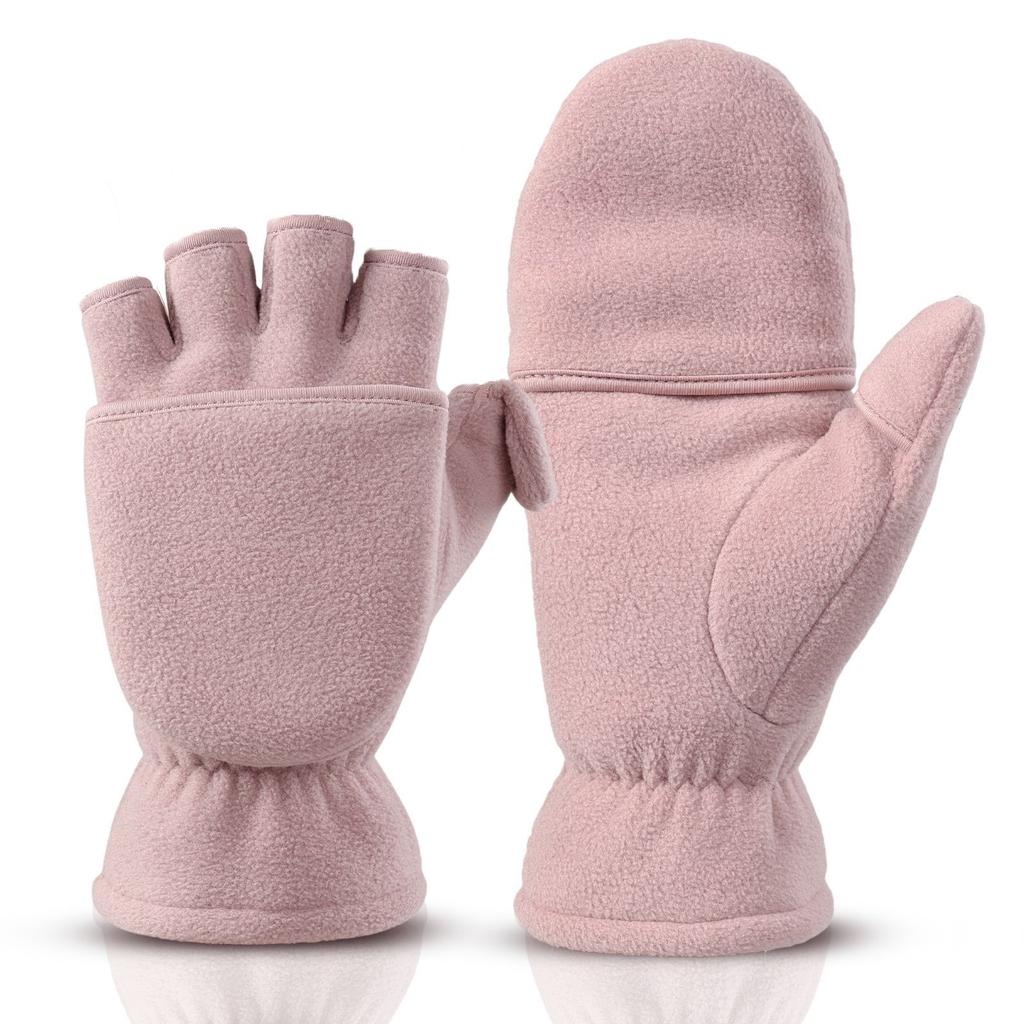 Warm Gloves for Men and Women Fleece Fleece Gloves Half Finger Writing Takeaway Cycling Couple Photography Winter Gloves
