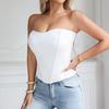 Женский модный strapless с высокой талией, облегающий, с подушечками на груди