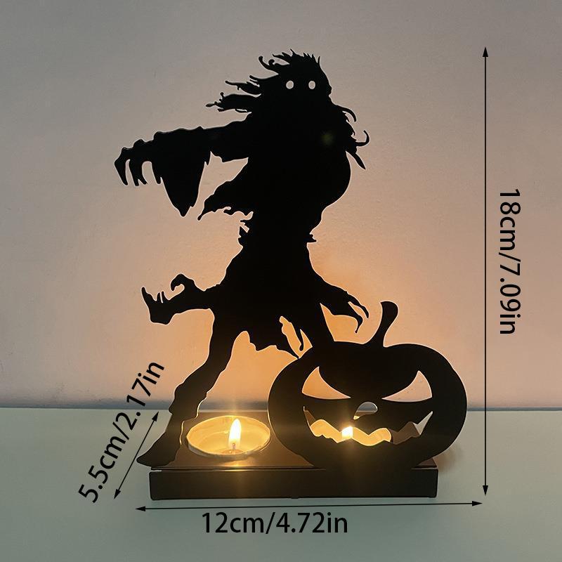 Железный художественный полый подсвечник в виде тыквы, лампа в виде тыквы, скелет, подсвечник