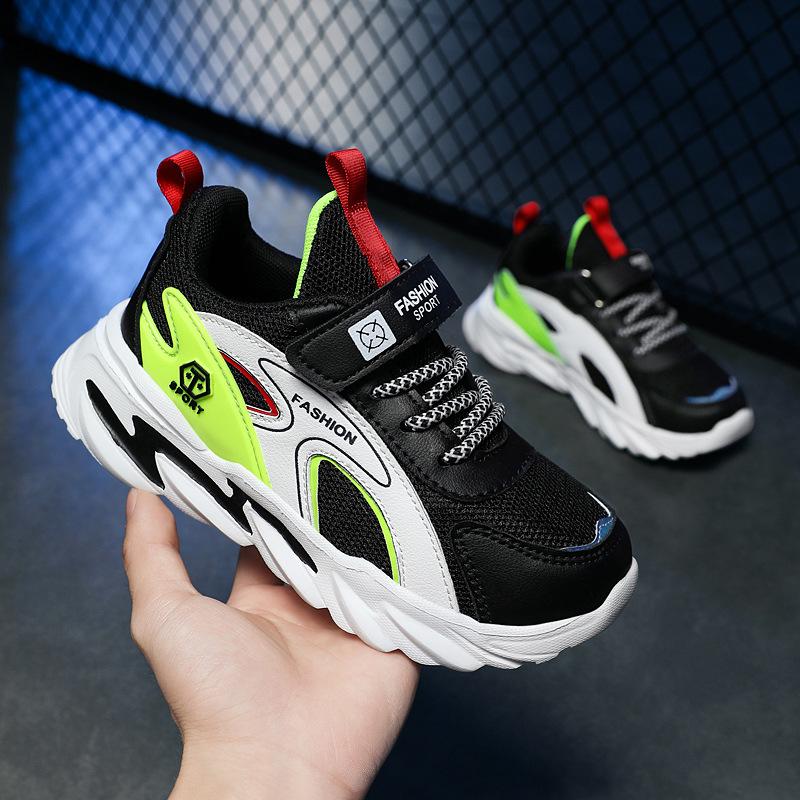 New children's sports shoes for boys, mesh shoes for older kids and teenagers, lightweight, soft-soled, breathable single-mesh running shoes for boys
