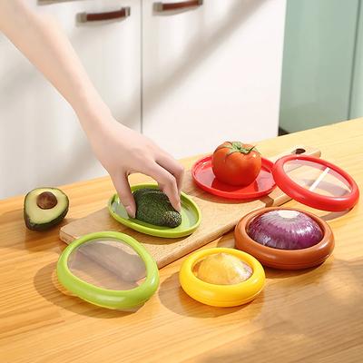 Креативная кухонная коробка для хранения фруктов, овощей, коробка для свежих продуктов, авокадо, помидор, лимон, лук, сохраняющий свежесть, четкий кухонный гаджет