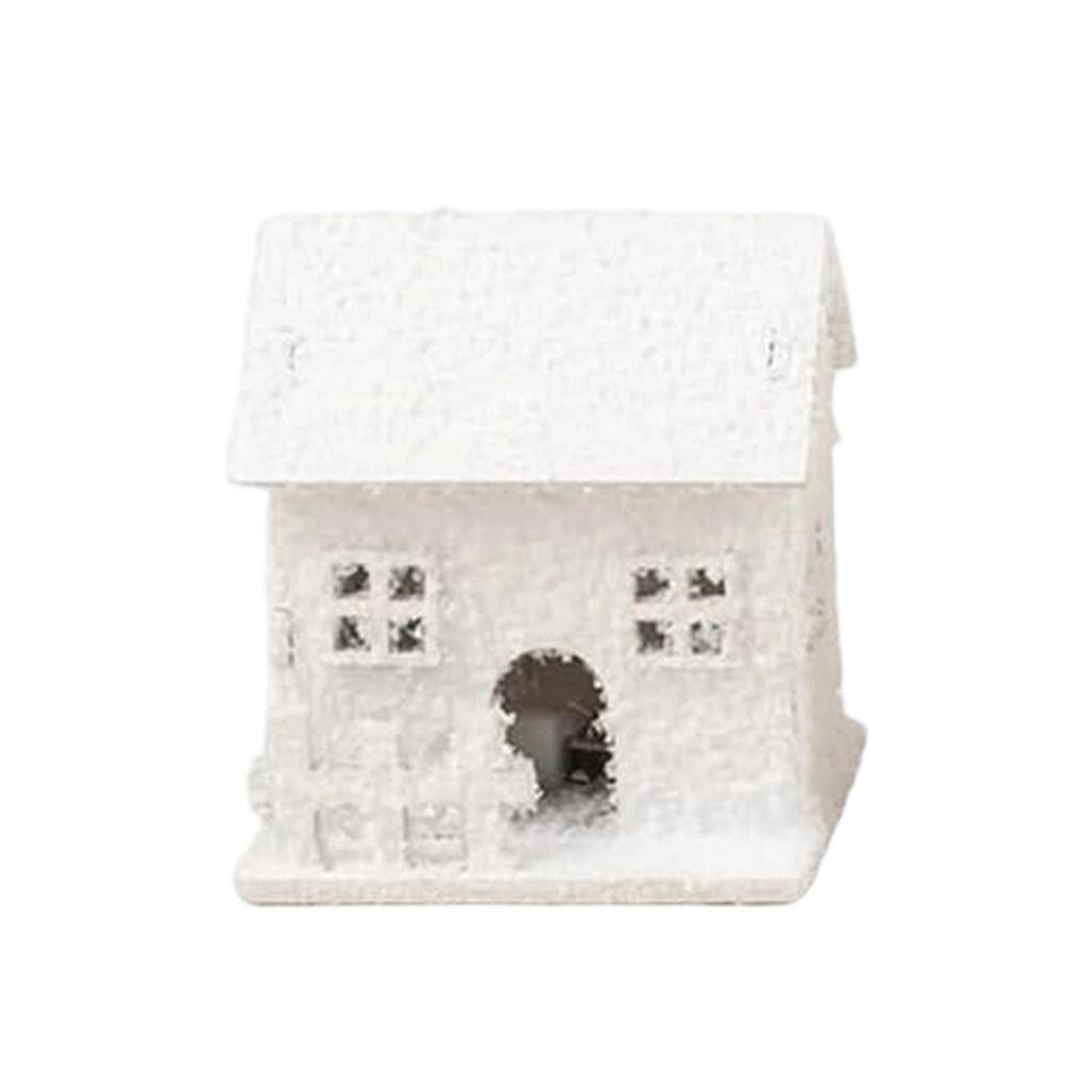 Glowing Wooden House For Christmas Desktop Decorations - House With LED Lights, Winter Ornaments, Christmas Figurines For Home Desktop Decoration