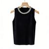 Summer Spring Women's Short Vest Sweet Sleeveless Top Elegant Knitted Vest Top  Lady