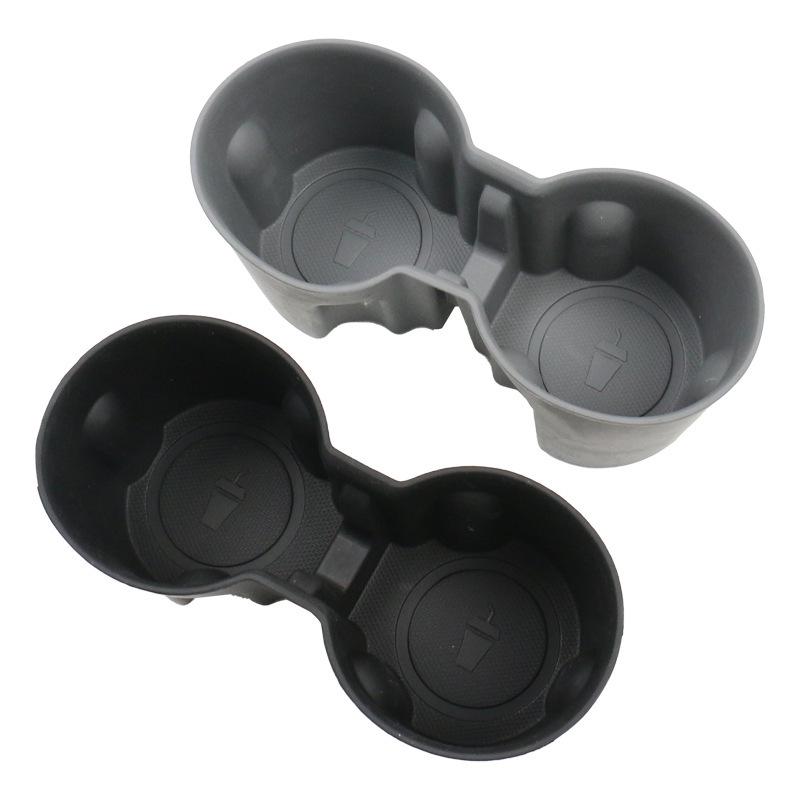 Tesla Model Y/3 Refreshed Center Console Cup Holder Silicone Cover & Coaster Accessory.