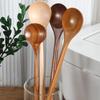 Long Wooden Spoons Natural Coffee Stirring Rod Tea Dessert Spoon Handle Round for Soup Tableware Kitchen Supplies
