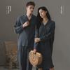 "Double-layer Cotton Pajamas: Comfortable Long-sleeve Nightwear for Couples - Men's & Women's Styles Available"