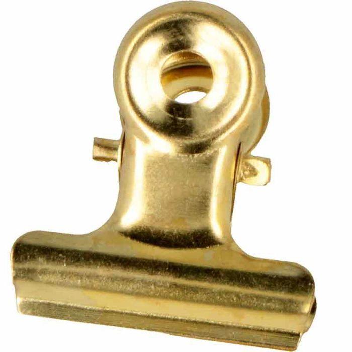 6 pinces bulldog or - 2,3 x 2,1 x 1,4 cm