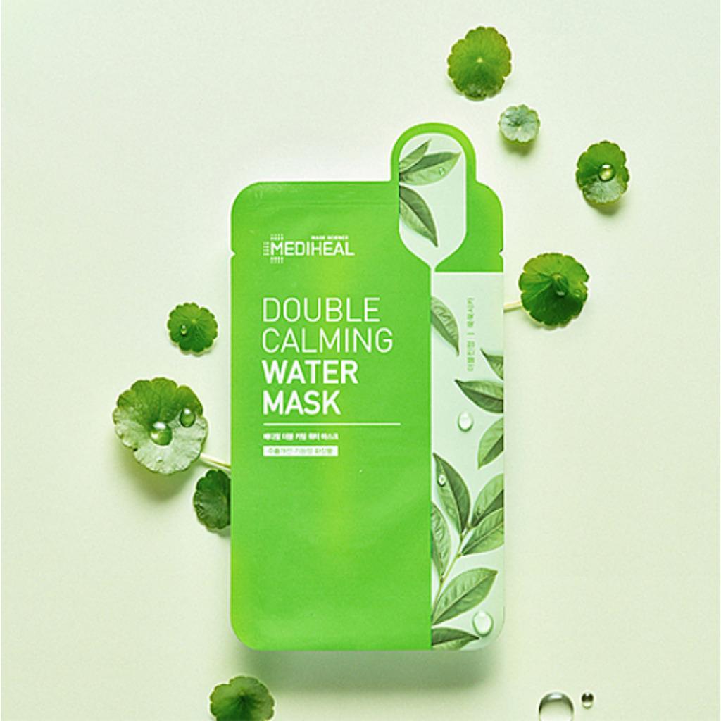 Двойная успокаивающая водная маска Mediheal, увлажняющая эссенционная маска Hyaloo, ампульная маска-лифтинг Pepta 20 мл