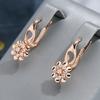 Wbmqda Элегантные серьги-капли с цветком и натуральным цирконом для женщин, цвет розового золота 585 пробы, повседневные, для вечеринок