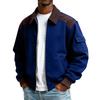 Men's Solid Color Pocket Zipper Jacket Men's Sports Large Size Casual Jacket