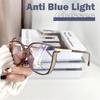 Ultra Light Fashion TR90 Frame Anti Blue Light Glasses Women Glitter Square Frame Resin Lens Goggles Eyeglasses