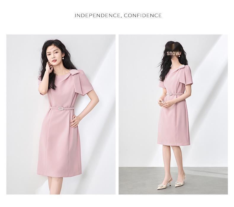 Летнее платье, украшенное бантом в стиле тихой роскоши - Элегантный облегающий талию стиль