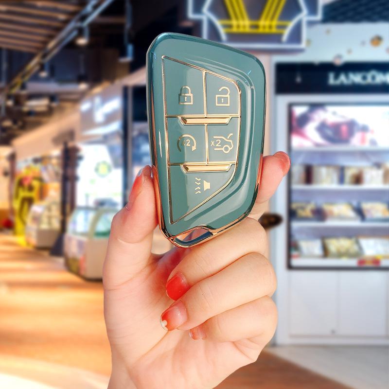 Cadillac Key Case Full Cover for CT5, CT4, CT6, XT5, XT4, XT6, ATSL - High-End Car Shell Buckle