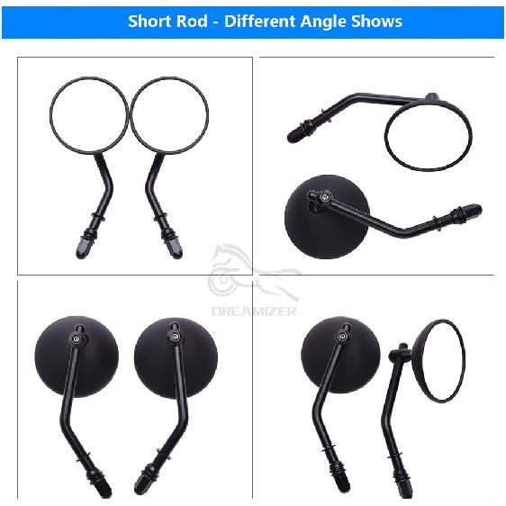 DREAMIZER 3" Зеркала на руль мотоцикла Черные Круглые Зеркала заднего вида Боковые Зеркала Универсальные 8 мм 10 мм Совместимые со Sportster 883 1200 Softail Dyna ATV