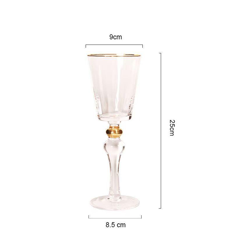 Creative Crystal Glass Red Wine Glass Vintage Sparkling Red Wine Glass Gold Edged Champagne Whiskey Cup Household Bar Drinkware