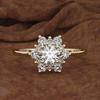 Sanjie New Creative Diamond Snowflake Ring - 18k Rose Gold Women's European and American Simulated Diamond Ring