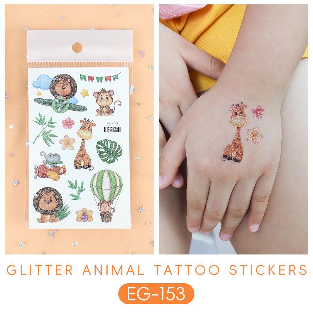 2023 Ruikalong водонепроницаемые блестящие морские животные мультфильм татуировки наклейки для детей