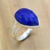 Кольцо из стерлингового серебра 925 пробы с лазуритом, ювелирные изделия из драгоценного камня груша