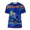Megadeth 3D Печатные Футболки Мода Рок-группа Мужская Футболка Лето Мужчины Женщины Панк Забавный Хип-Хоп Короткий Рукав Пуловеры
