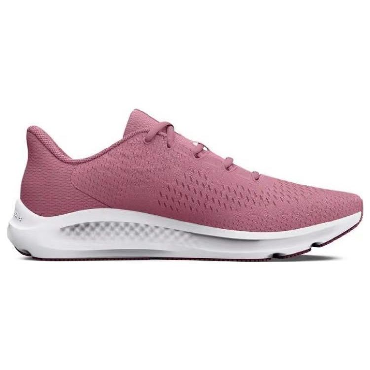 Under Armour Женские кроссовки Charged Pursuit 3 Big Logo — Pink Elixir, серебристый металлик 3026523-600