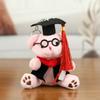 Adorable Graduation Teddy Bear Plush Toy With Glasses And Short Plush Material