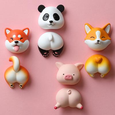 Магнит на холодильник с мультяшными животными и съемной головкой, 3D собака, панда, свинья, микроволновая печь, доска, заметки