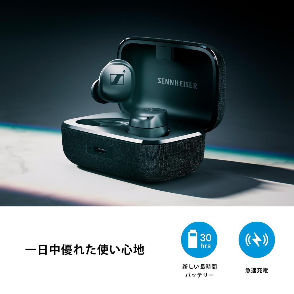 Sennheiser MOMENTUM True Wireless 4 Умные Беспроводные Bluetooth Чистый Звук Комфортные 30 Часов Работы Адаптивные LE Черный Графит Наушники, 5.4, Звук,