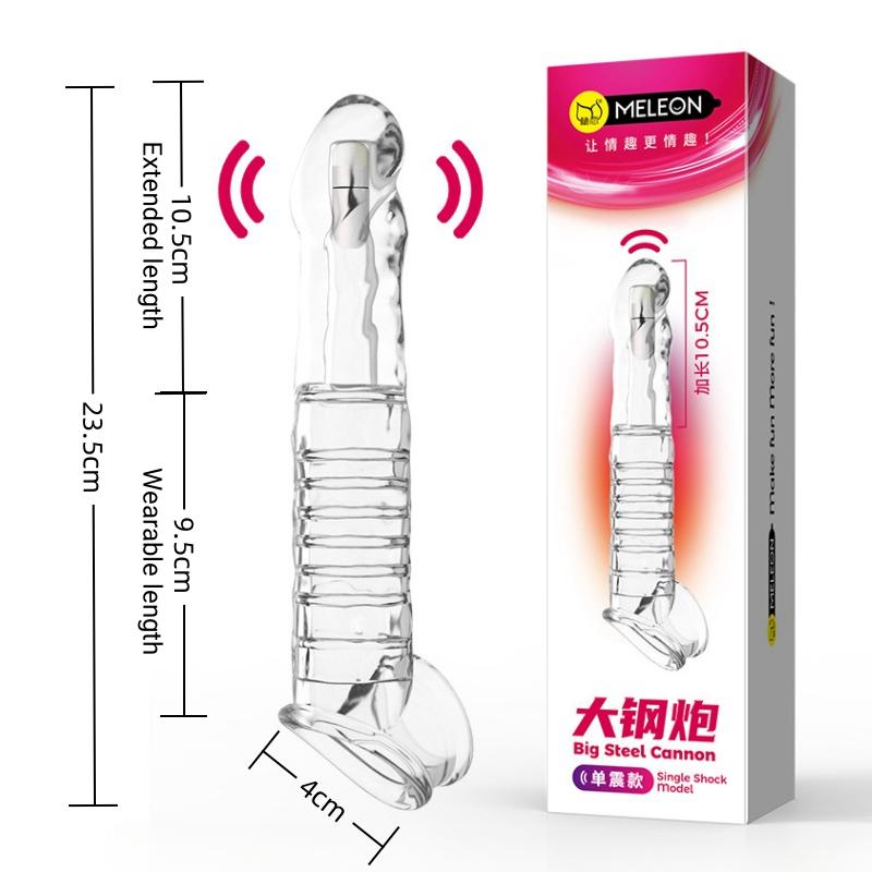 Вибратор с рукавом, кольцо для пениса, прозрачный многоразовый рукав для пениса, кольцо для пениса, удлинитель, увеличитель пениса, увеличитель члена, секс-игрушка для пар