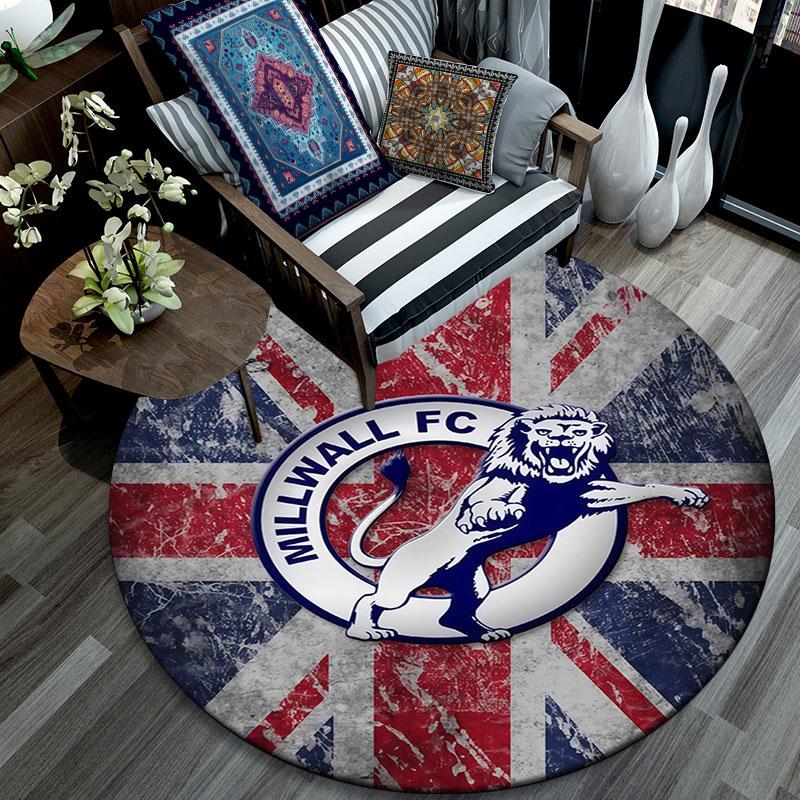 Millwall pattern round rug,Carpet Rug for Living Room Bedroom Playroom ,Non-slip Floor Mat,Holiday Gifts and Birthday Gifts.