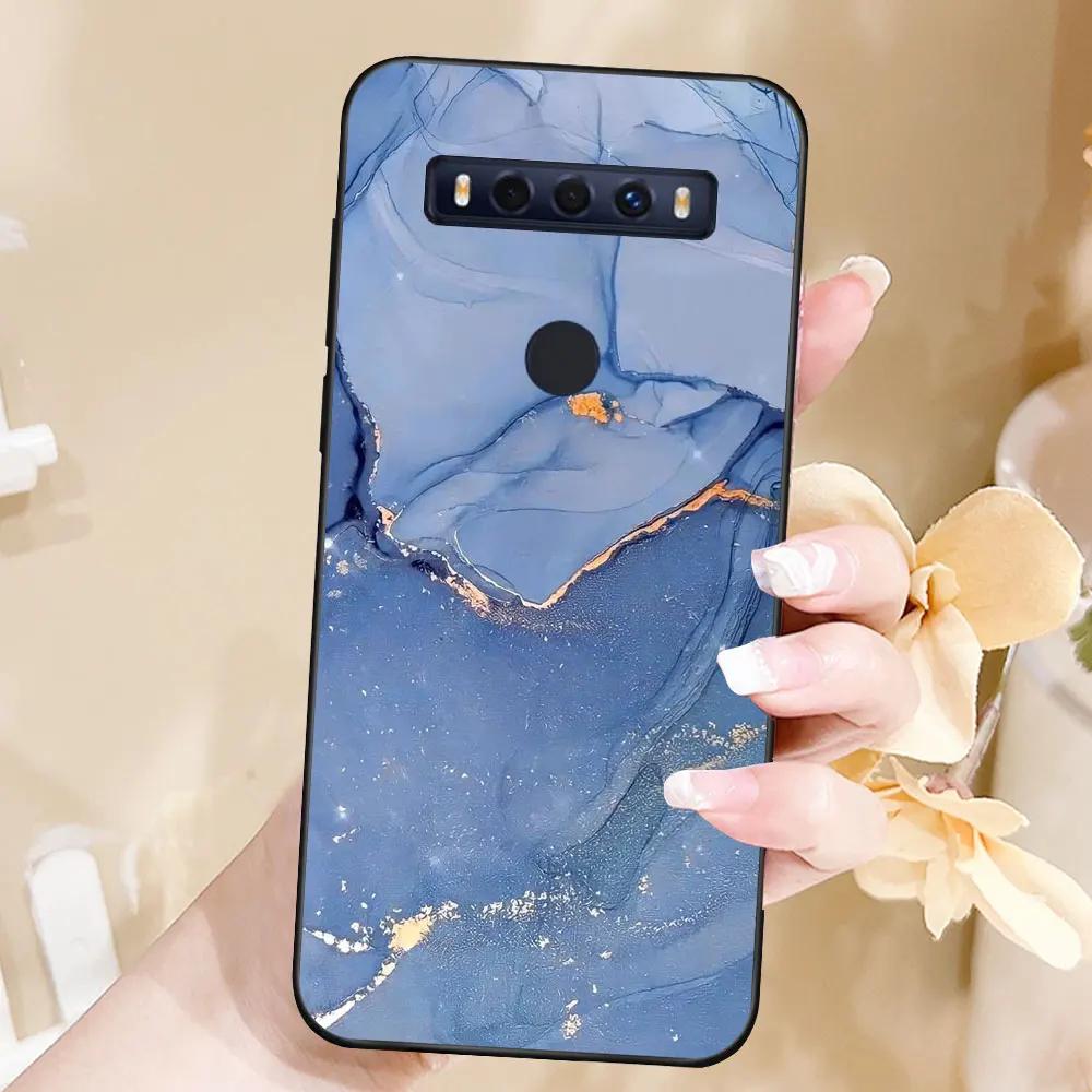 Чехол для TCL 10 SE Чехол ТПУ Мягкий Силикон Модный Телефон Funda Для TCL 10SE Задняя Крышка T766H T766J T766U T766A Чехол Capa Мраморный