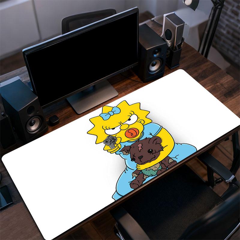 Maggie Simpson Mouse Pad, Large Gaming Desk Mat, Non-slip XXL Mousepad for Laptop & Tablet, Mini PC Playmat with Stitched Edges