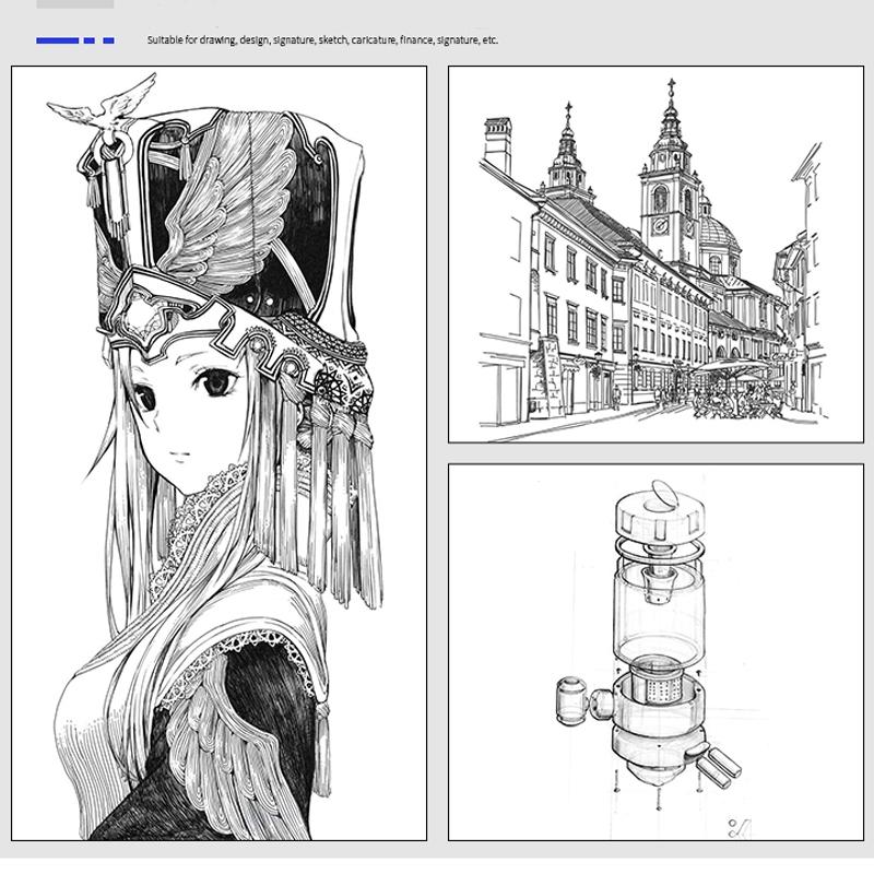 9 шт./компл., пигментный лайнер, микронные чернила, маркер для рисования эскизов, манга, микронный лайнер, кисть для каллиграфии, крючок, линии, ручки, товары для рукоделия