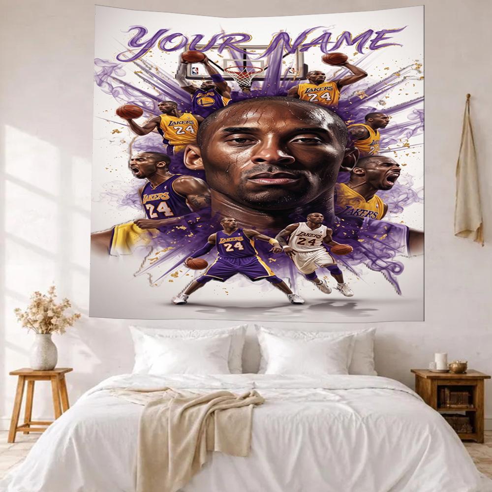 Kobe Custom Your Name Wall Decor Tapestry Art For Pet Memorial Birthdaywedding Party Backdrop Family Gift