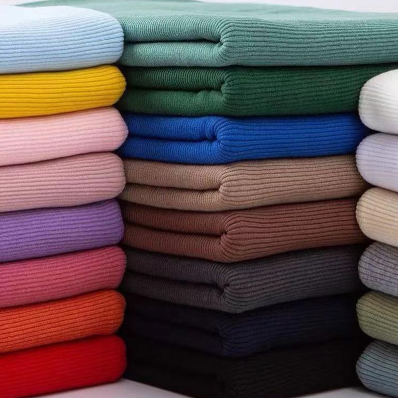 20x120cm Plain Knitted Rib Trims Fabric Baseball Clothes Knitted Rib Cuff Stretchy Fabric Uniforms Solid DIY Cuff 1PC