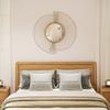 Round Decorative Mirror 60 cm with 360 degrees Mounting, Modern Metal Wall Decoration with Pleated Details, Gold