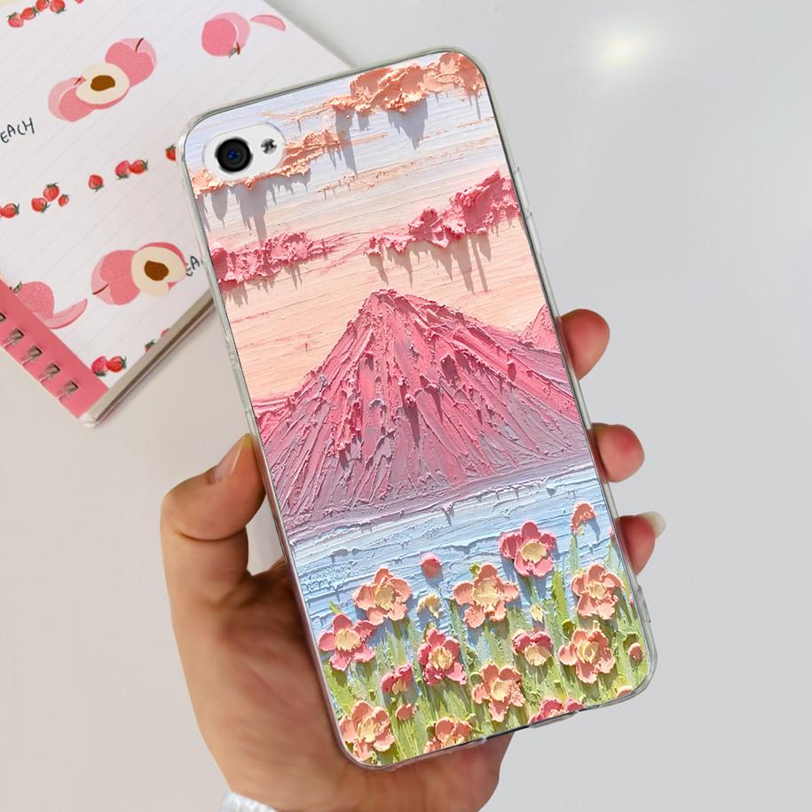 For Apple iPhone 4 Case Popular Flower Astronaut Clear Funda Soft Silicone Cover For iPhone 4s 4 s Bumper for iPhone4 Coque Capa