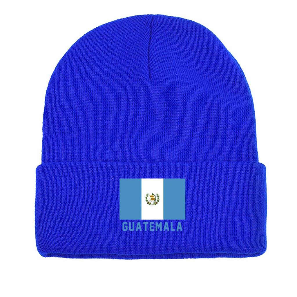 Flag of Guatemala Warm Knit Cap Beanie, Skullies Beanies Candy Color Elastic Unisex Gorro Knitted Hat Beanie