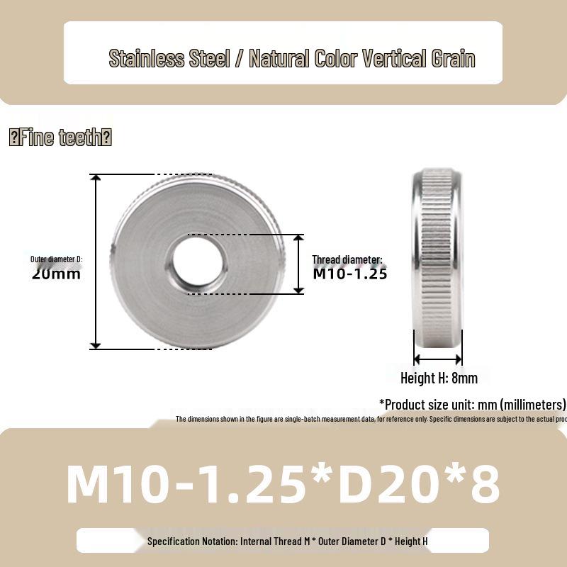 Высокопрочная накатанная гайка M3/M6/M10 из нержавеющей стали
