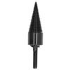 Firewood Drill Bit Wood Log Splitter Carbon Steel Cone Hex Shank Drilling Tool Black 42mm 1.65in
