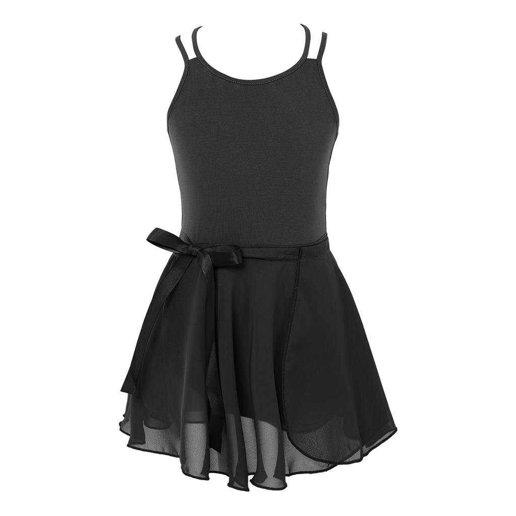 Ballet Dance Gymnastics Leotard with Chiffon Wrap Skirt Outfit Set Kids Girls Stylish Dancewear