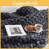 Large Soft Chunky Knitted Thick Wool Blanket With Versatile Colors For Cozy Comfort