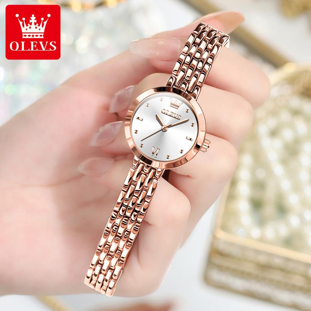 OLEVS Fashion Simple Quartz Watch Ladies Luxury Rose Gold Exquisite Women Watch High Quality Watches Gift Reloj Para Mujer