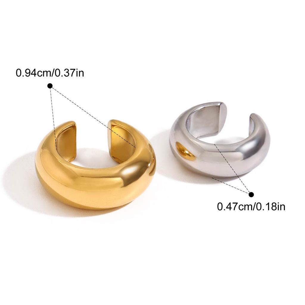 Yori Позолоченная нержавеющая сталь 18K Клипсы для ушей Двухцветный Изогнутый дизайн Элегантные Современные для Любого Случая Украшения НОВИНКА