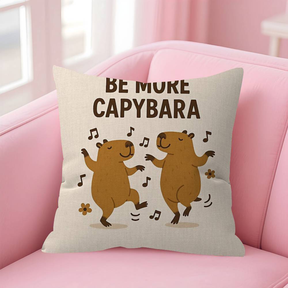 Anime CCapybara Cartoon Cute Pillow Cushion Cover Pillowcase Living Room Sofa Home Decor Customized