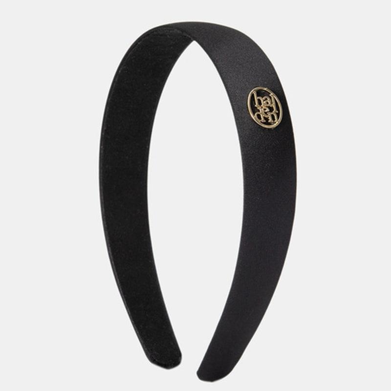 Халден плоский сатиновый кулон с логотипом повязка для волос (H007_черный)