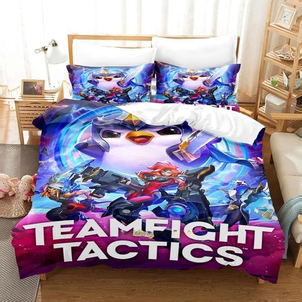 3D Рисунок Игра Teamfight Tactics Постельное белье Комплект Односпальный Размер Односпальный Размер Двуспальный Queen Размер King Size Размер Кровать Комплект Взрослый Ребенок Спальня