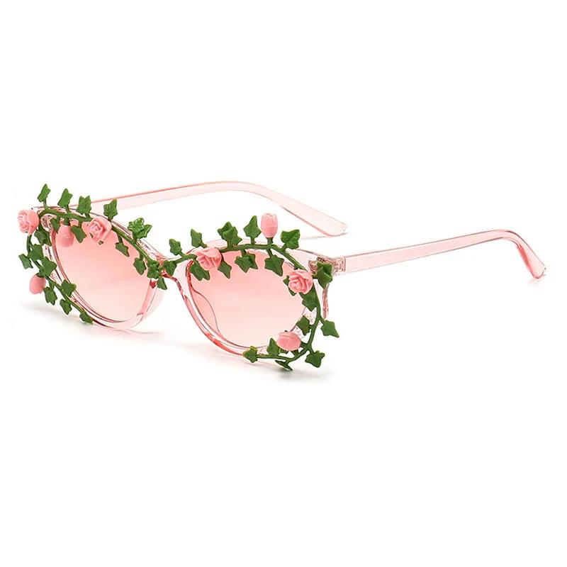 Flower Cat Eye Shape Sunglasses for Women Fashion Small Frames Punk Sun Eyeglasses Female Brand Design Vintage Retro Sunglasses Eyewear UV400 Oculos