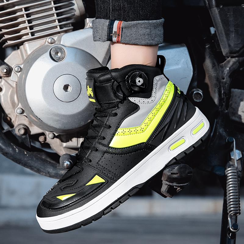 37-46 унисекс мотоциклетные ботинки, большие маленькие кожаные противоскользящие мотоциклетные ботинки, предотвращающие столкновения, мужская спортивная обувь